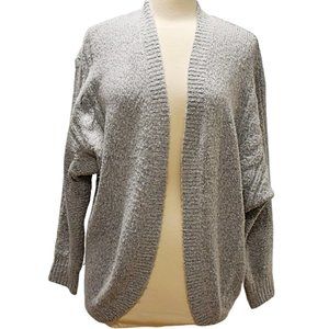 H&M "Divided" Gray Acrylic Cable Knit Dolman Sleeve Open Front Cardigan